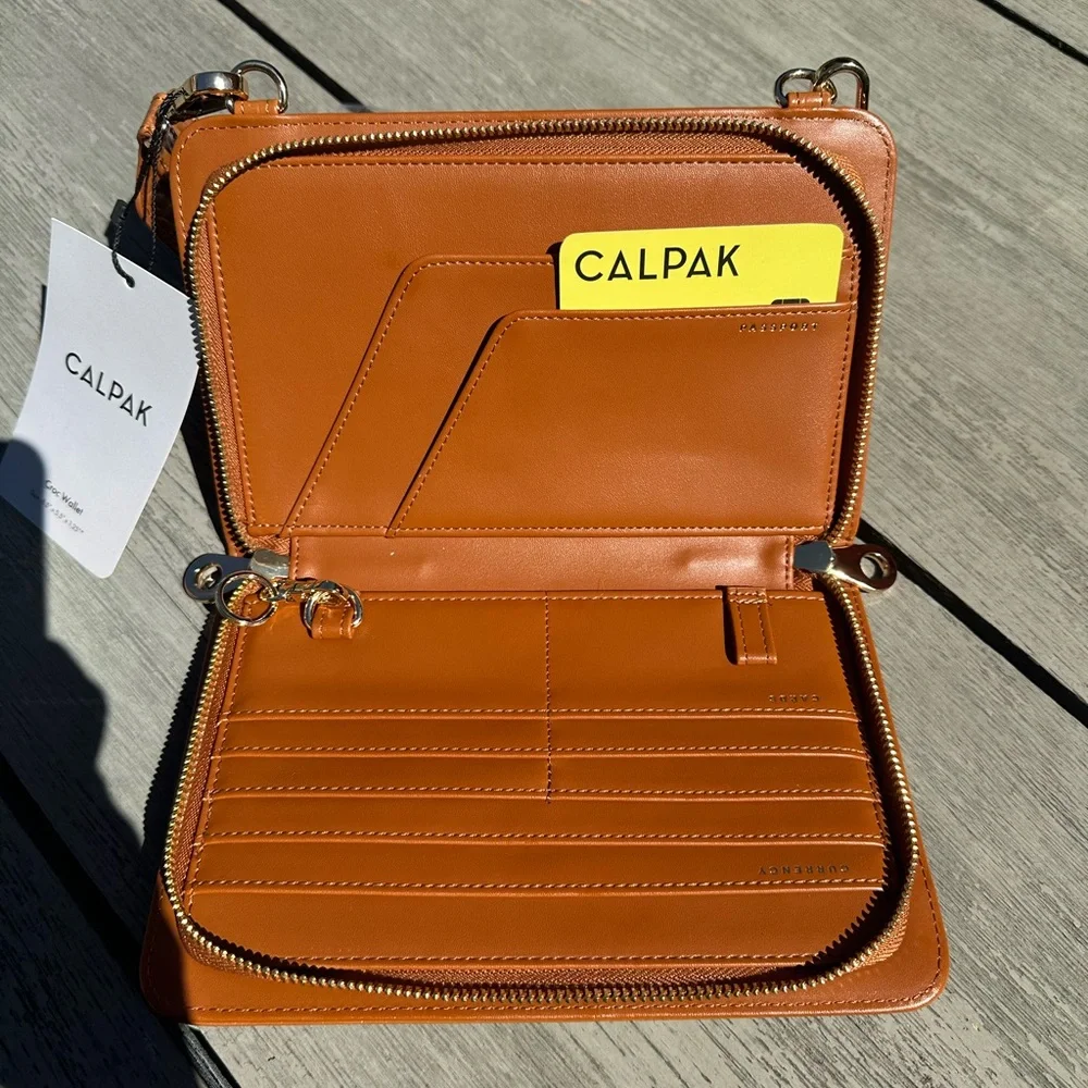 Calpak Croc-Embossed Crossbody Bag in Tan - Picture 9 of 12